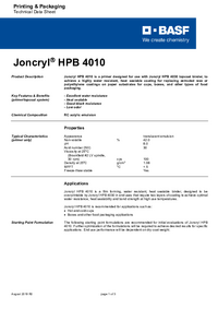 Thumbnail of document Technical datasheet - JONCRYL® HPB 4010