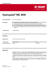 Thumbnail of document Technical datasheet - HYDROPALAT® WE 3650