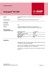 Thumbnail of document Technical datasheet - HYDROPALAT® WE 3987