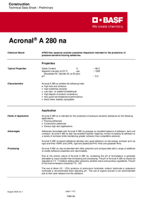 Thumbnail of document Technical datasheet - ACRONAL® A 280 na