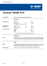 Thumbnail of document Technical datasheet - ACRONAL® EDGE 4141