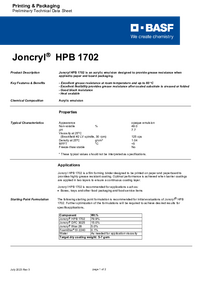 Thumbnail of document Technical Data Sheet - JONCRYL® HPB 1702