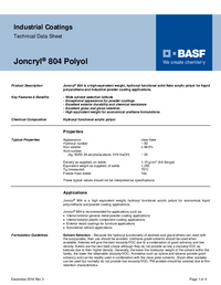 Thumbnail of document Technical Data Sheet - JONCRYL® 804