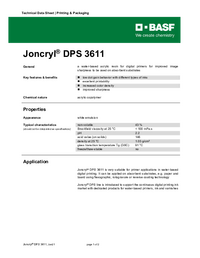 Thumbnail of document Technical datasheet - JONCRYL® DPS 3611