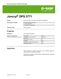 Thumbnail of document Technical datasheet - JONCRYL® DPS 3771