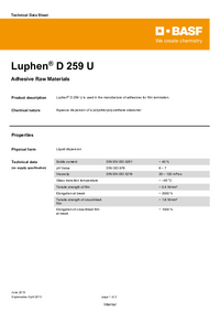 Thumbnail of document Technical datasheet - LUPHEN® D 259 U