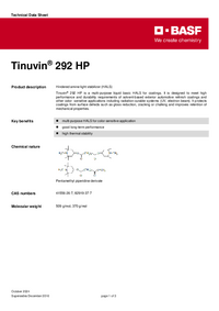 Thumbnail of document Technical datasheet - TINUVIN® 292 HP