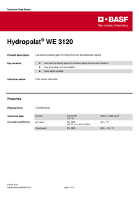 Thumbnail of document Technical datasheet - HYDROPALAT® WE 3120