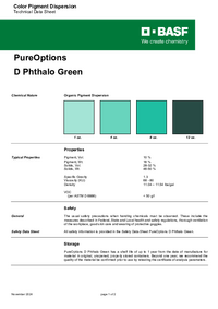 Thumbnail of document Technical datasheet - PureOptions® D Phthalo Green