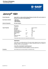 Thumbnail of document Technical datasheet - JONCRYL® 1681