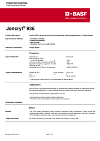 Thumbnail of document Technical datasheet - JONCRYL® 936