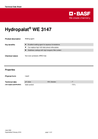 Thumbnail of document Technical datasheet - HYDROPALAT® WE 3147