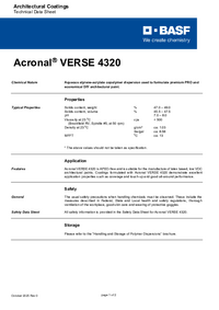 Thumbnail of document Technical datasheet - ACRONAL® VERSE 4320