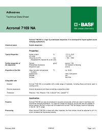 Thumbnail of document Technical datasheet - ACRONAL® 7169 NA