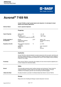 Thumbnail of document Technical datasheet - ACRONAL® 7169 NA