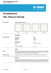 Thumbnail of document Technical datasheet - PureOptions® KX Titanium Dioxide