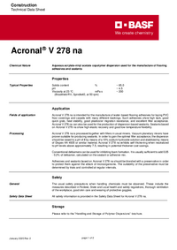 Thumbnail of document Technical datasheet - ACRONAL® V 278 na