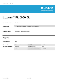 Thumbnail of document Technical datasheet - LOXANOL® PL 5060 EL