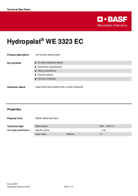 Thumbnail of document Technical datasheet - HYDROPALAT® WE 3323 EC