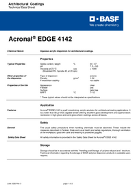 Thumbnail of document Technical datasheet - ACRONAL® EDGE 4142