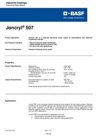 Thumbnail of document Technical datasheet - JONCRYL® 507