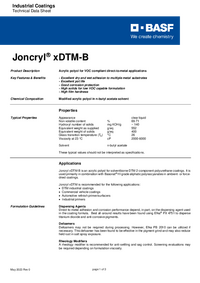 Thumbnail of document Technical datasheet - JONCRYL® xDTM-B