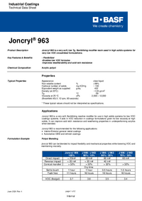 Thumbnail of document Technical datasheet - JONCRYL® 963