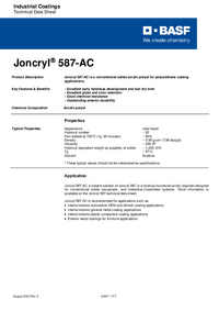 Thumbnail of document Technical datasheet - JONCRYL® 587 AC