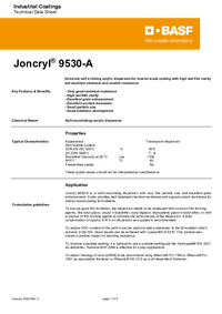 Thumbnail of document Technical datasheet - JONCRYL® 9530-A
