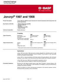 Thumbnail of document Technical datasheet - JONCRYL® 1907