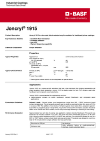 Thumbnail of document Technical datasheet - JONCRYL® 1915