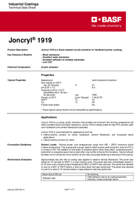 Thumbnail of document Technical datasheet - JONCRYL® 1919
