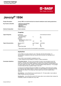 Thumbnail of document Technical datasheet - JONCRYL® 1954