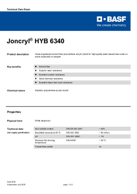 Thumbnail of document Technical datasheet - JONCRYL® HYB 6340