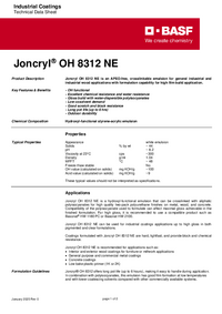 Thumbnail of document Technical datasheet - JONCRYL® OH 8312 NE