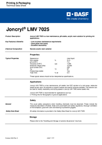 Thumbnail of document Technical datasheet - JONCRYL® LMV 7025