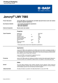 Thumbnail of document Technical datasheet - JONCRYL® LMV 7085