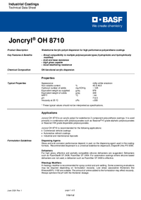 Thumbnail of document Technical datasheet - JONCRYL® OH 8710