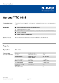 Thumbnail of document Technical datasheet - ACRONAL® TC 1015