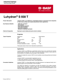 Thumbnail of document Technical datasheet - LUHYDRAN® S 938 T