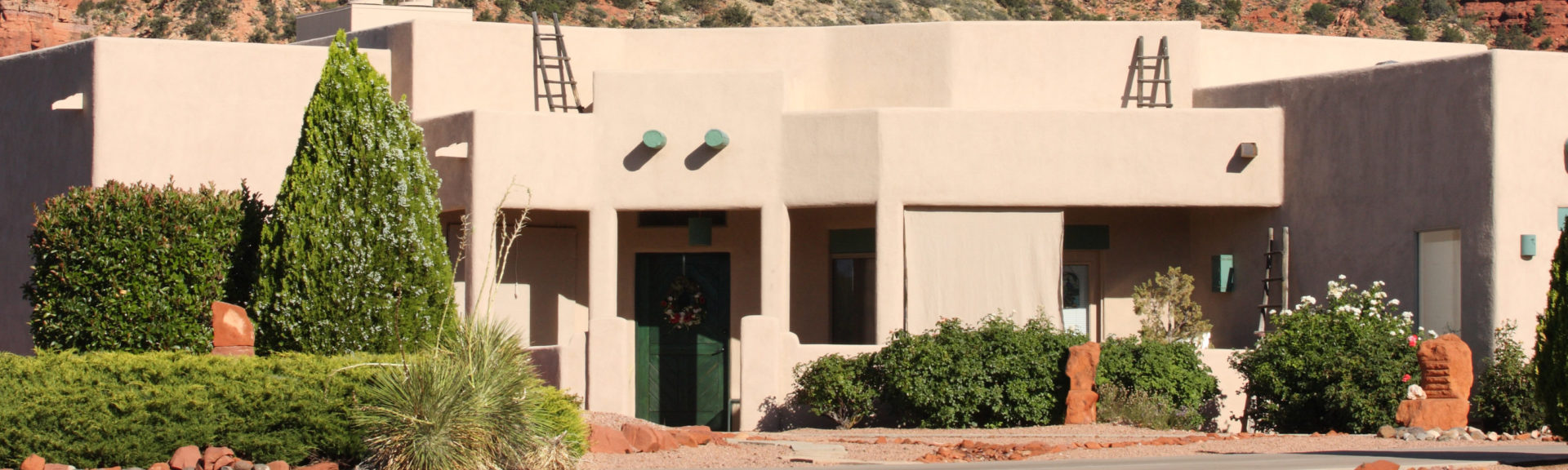 Exterior of house in desert