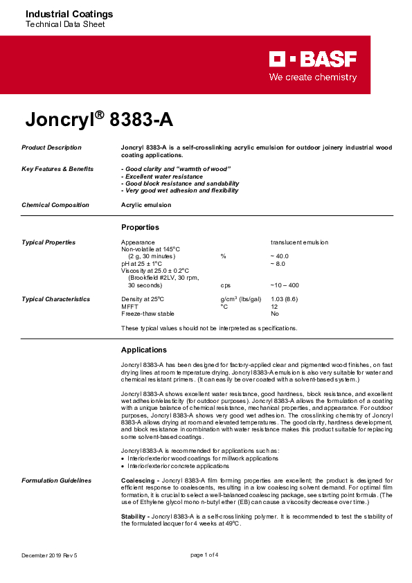 JONCRYL® 8383-A | BASF